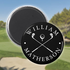 Anpassade golfklubbor svarta och vita magnet