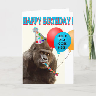 Anpassade Gorilla Birthday Card Kort