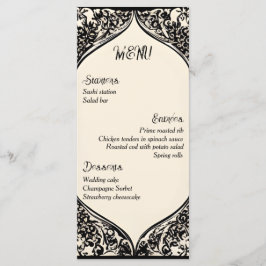 Anpassade Gothic Bröllop Menu Meny