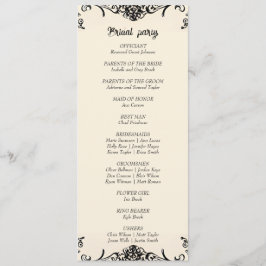 Anpassade Gothic Bröllop Program
