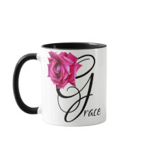 Anpassade Grace namn rosa ros blommigt boho