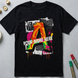 Anpassade Graffiti Stil Brev ’A’ Graphic T Shirt