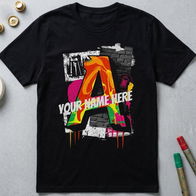 Anpassade Graffiti Stil Brev ’A’ Graphic T Shirt (Skapare uppladdad)