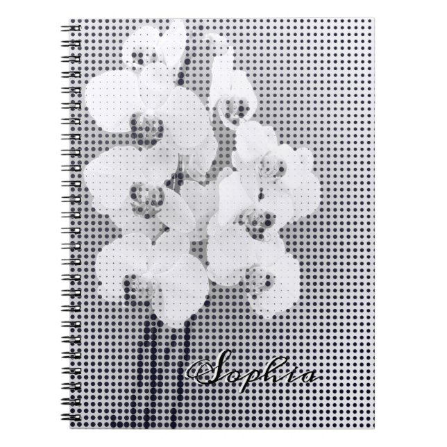 Anpassade Graphic Orchid Polka dots Mönster Anteckningsbok (Framsidan)