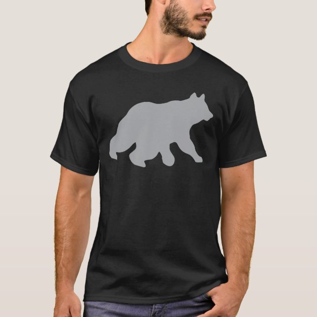 Anpassade Grått Bear  T-shirt (Framsida)