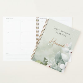 Anpassade Grått Blommigt Baby Shower Gift Planner