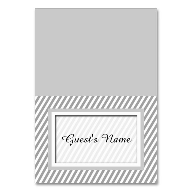 Anpassade Grått Namn-monteringskort Bordsnummer (Framsidan)