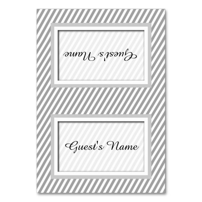 Anpassade Grått Namn-monteringskort Bordsnummer (Framsidan)