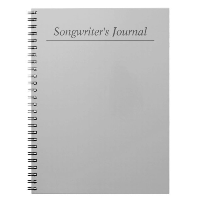 Anpassade Grått Songwriter's Journal Anteckningsbok (Framsidan)