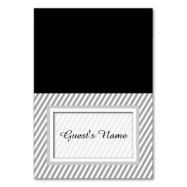 Anpassade Grått Streckade tältkort i Namn Bordsnummer
