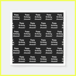 Anpassade Grattis på födelsedagen | Svartvitt Pappersservett