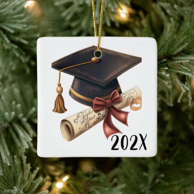 Anpassade Grattis till examen jul  Julgransprydnad Keramik (Träd)