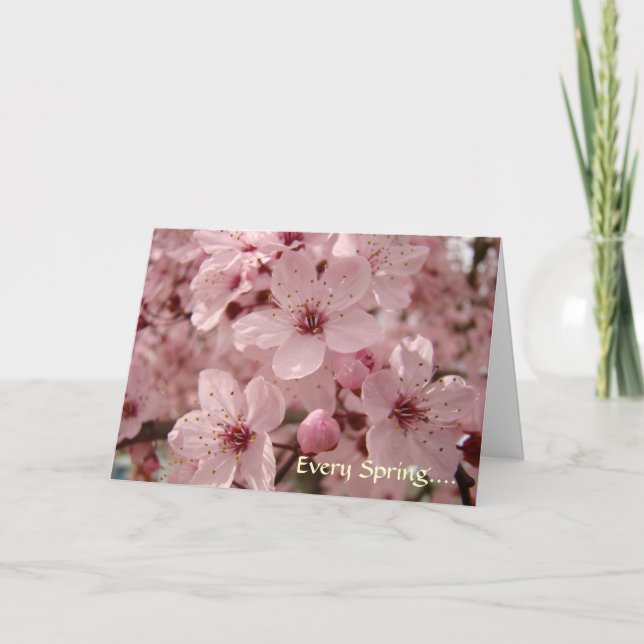 Anpassade gratulationskort Varje vår Kort blommar (Framsida)