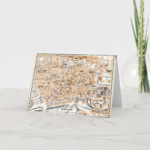 Anpassade Greeting Card Travel Barcelona Spanien Kort