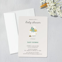 Anpassade Grönt Dino Party Theme Baby Shower