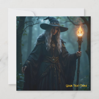 Anpassade Grönt Forest Witch Card