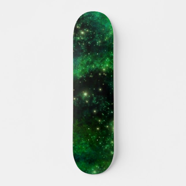 Anpassade Grönt Galaxy Skateboard (Framsida)
