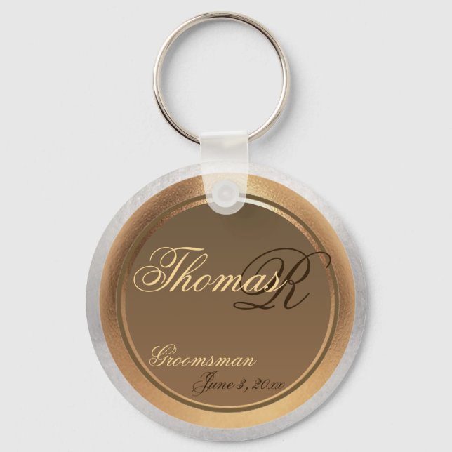 Anpassade Groomsman KeepsakKeychain Nyckelring (Framsida)