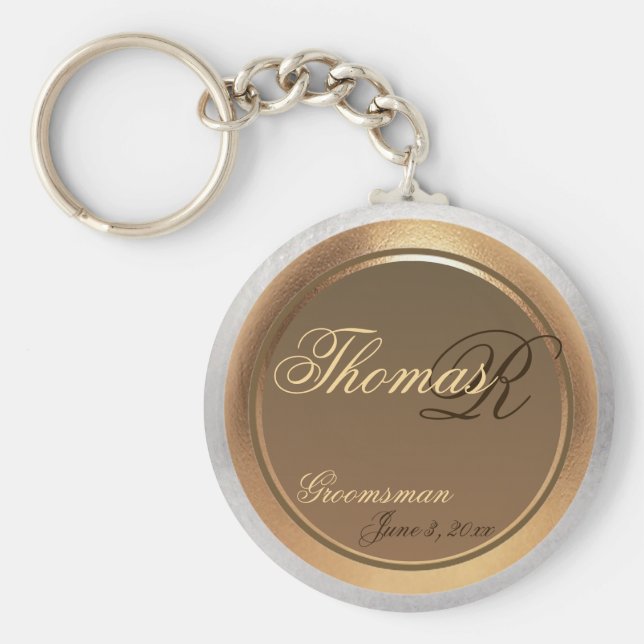 Anpassade Groomsman KeepsakKeychain Nyckelring (Framsidan)