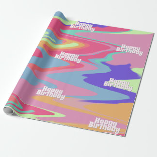Anpassade Groovy Birthday Presentpapper