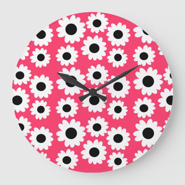 Anpassade Groovy-Daisy Stor Klocka (Framsida)