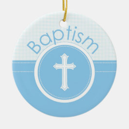 Anpassade, Guds Baptism - Blåbarn Julgransprydnad Keramik