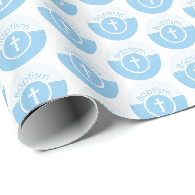 Anpassade, Guds Baptism - Blåbarn Presentpapper (Rullad Hörn)