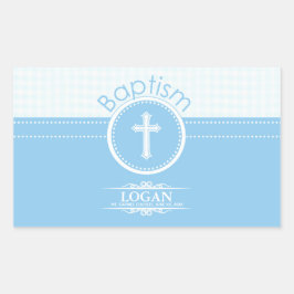 Anpassade, Guds Baptism - Blåbarn Rektangulärt Klistermärke