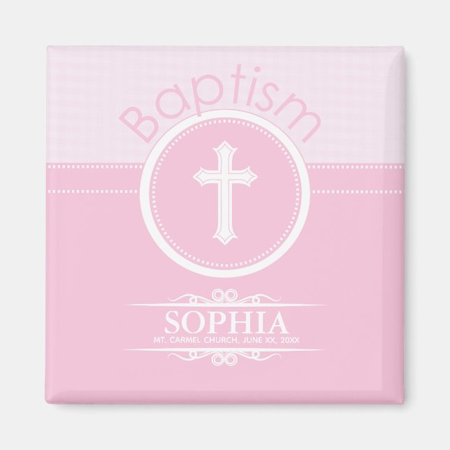 Anpassade, Guds Rosa Flickbarn Magnet (Framsidan)