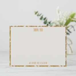 Anpassade gula tusenskönor bröllopsnamn tack kort