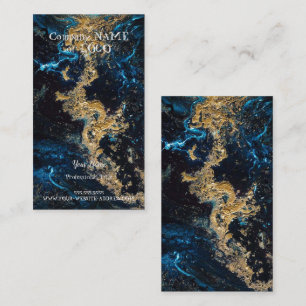 Anpassade Guld Blue MARBLE-Affärskort Visitkort