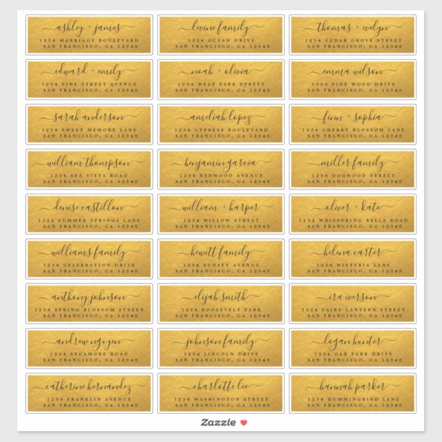 Anpassade Guld Bröllop Guest Adressetiketter Klistermärken (Ark)