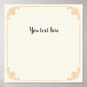 Anpassade Guld Ram om Vintage Beige B Poster