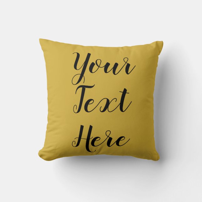 Anpassade Guld Throw Cushion med egen text Kudde (Framsida)