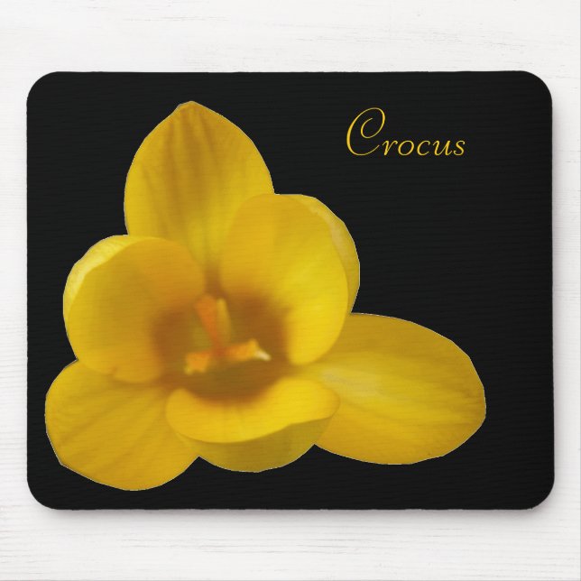Anpassade Gult Crocus Mousepad Musmatta (Framsidan)