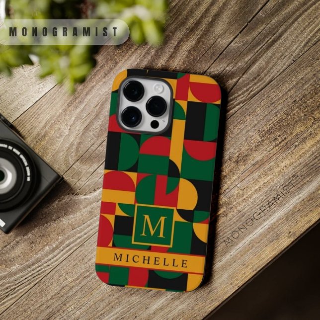 Anpassade Gult Grönt Red Black Geometric (Customizable Yellow Green Red Black Geometric Case-Mate iPhone Case)