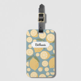 Anpassade Gult Lemon Seamless Mönster Bagagebricka