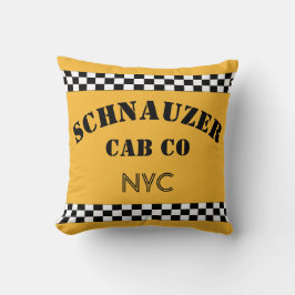 Anpassade Gult NYC Checker Taxi Cab Kudde