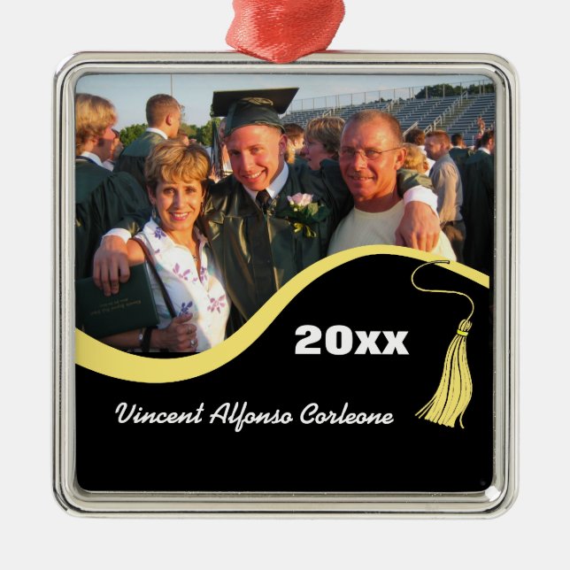 Anpassade Gult Tassel Studenten Ornament (Framsidan)