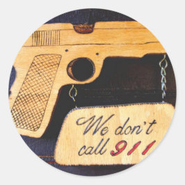 Anpassade Gun Humor Stickers Runt Klistermärke