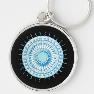 Anpassade Haeckel Jellyfish Rund Silverfärgad Nyckelring