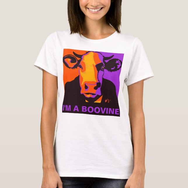 Anpassade! Halloween Boovine Pop Art Cow Tshirt T Shirt (Framsida)