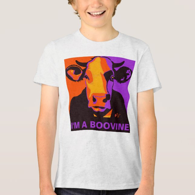 Anpassade! Halloween Boovine Pop Art Cow Tshirt T Shirt (Framsida)