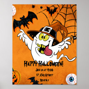 Anpassade Halloween fest inbjudningsspöke Poster