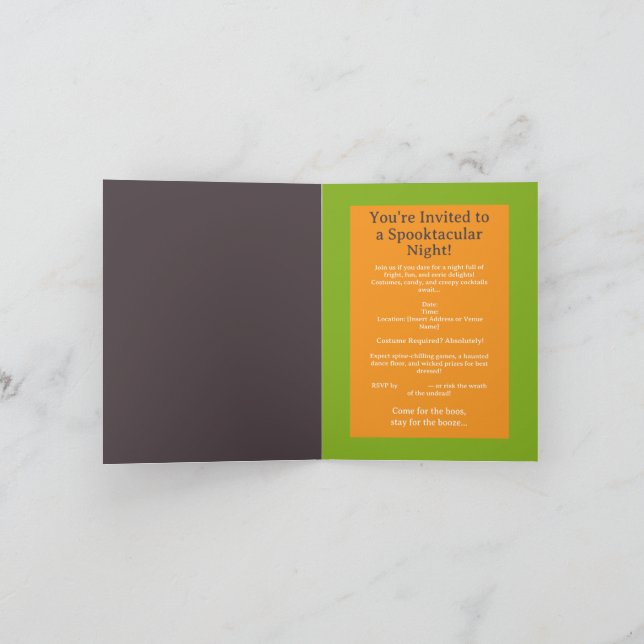 Anpassade Halloween-inbjudan Inbjudan (Inuti)
