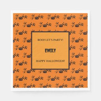 Anpassade Halloween servetter Klassisk Pumpa Fladd