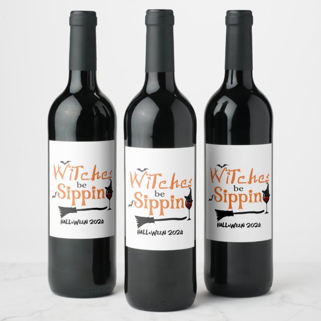 Anpassade Halloween-vinetiketter Vinflaska Etikett (Flaskor)