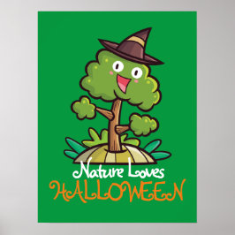 Anpassade Halloween Witch Träd Poster