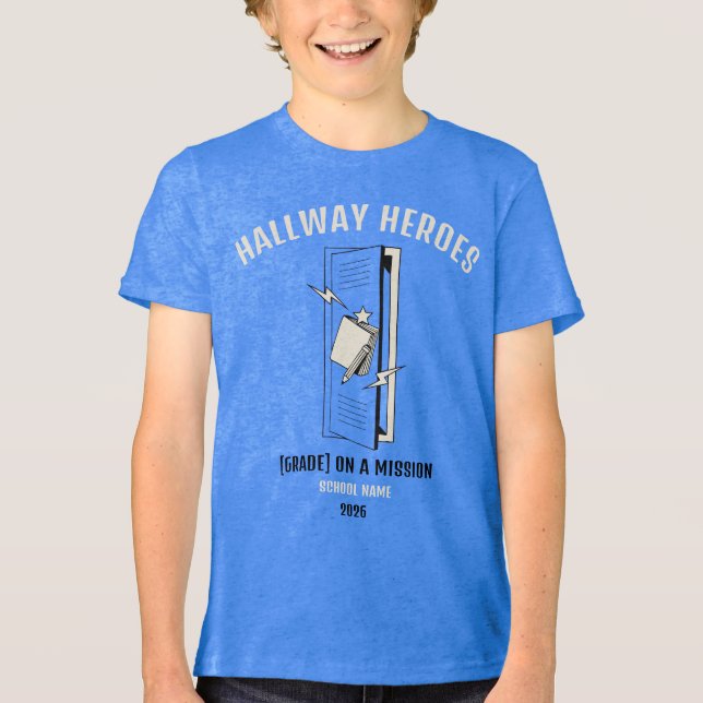 Anpassade Hallway Heroes Skola T Shirt (Framsida)