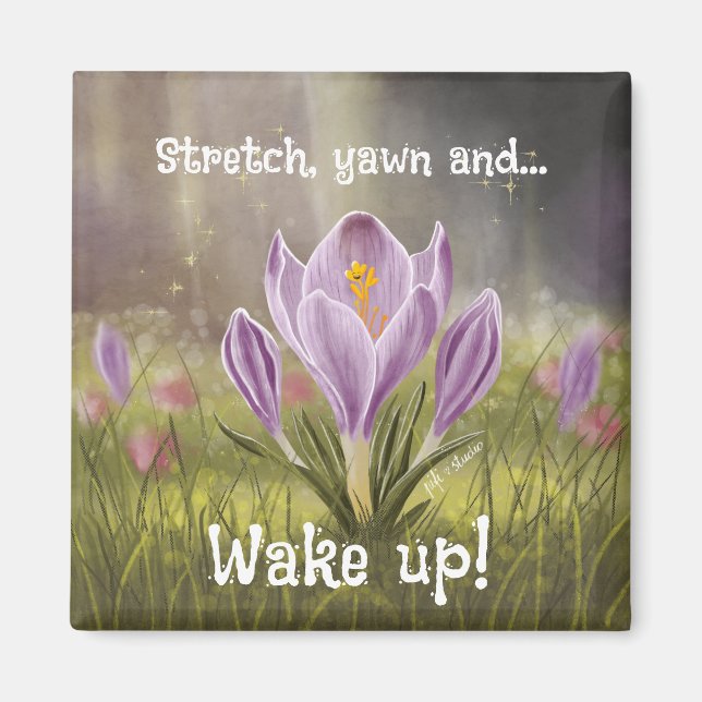 Anpassade Hand plockade Crocus Flowers Magnet (Framsidan)